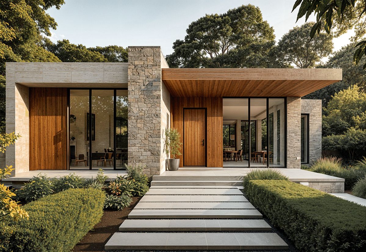 Warm contemporary residence